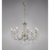 Leana 75cm 8 Light Crystal Chandelier - Satin Nickel