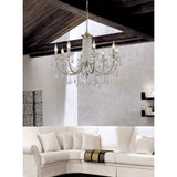 Leana 75cm 8 Light Crystal Chandelier - Satin Nickel
