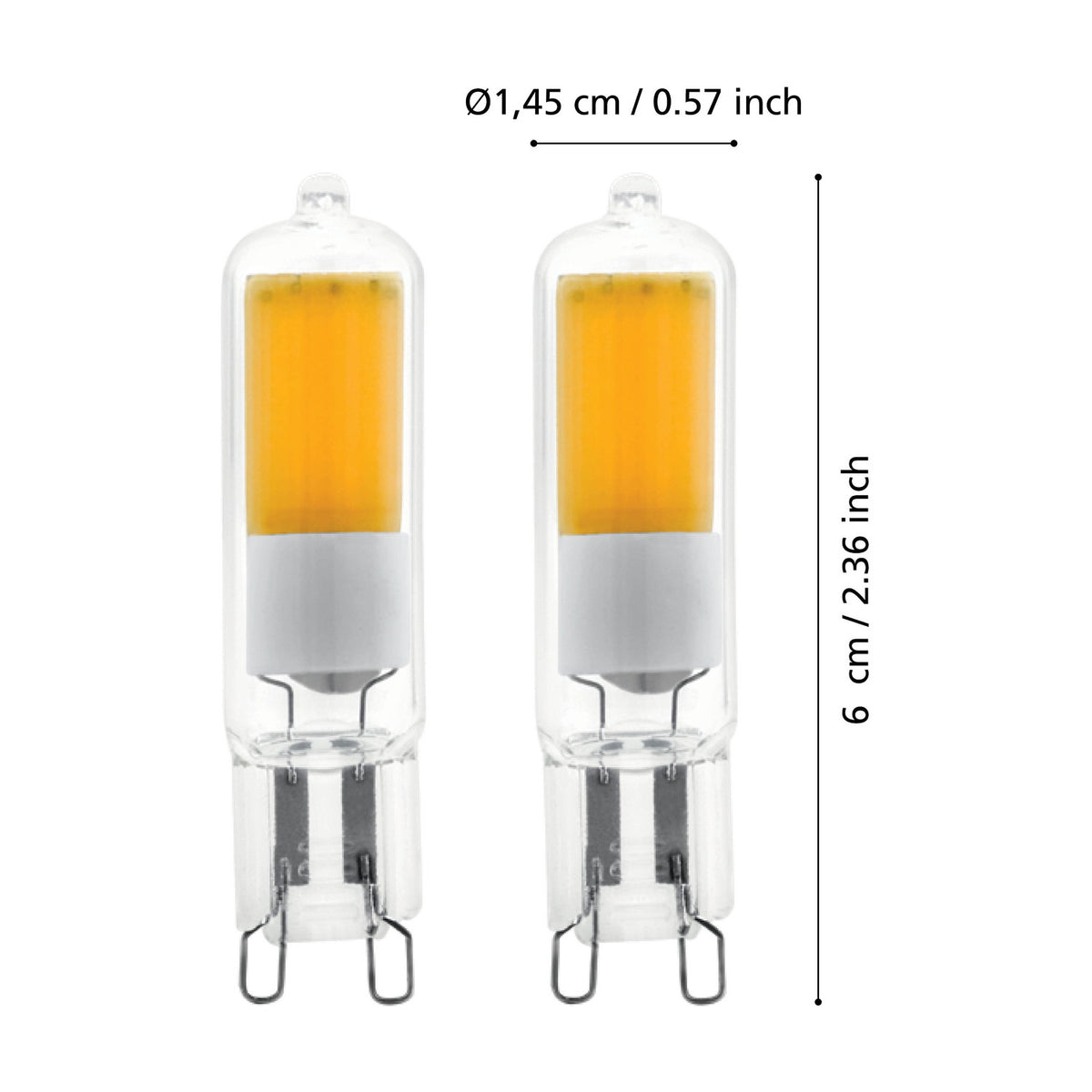LED Capsule Bulb G9 2W 200lm Warm White Pack of 2