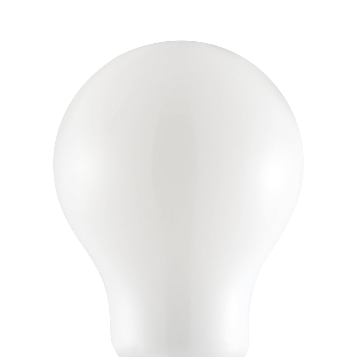 LED GLS bulb in classic pear shape with opal white glass shell and E27 screw cap, shown close-up on a plain white background.