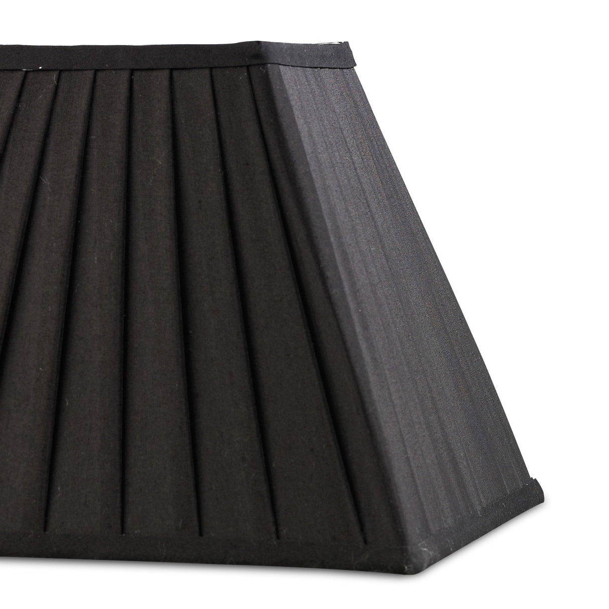 Leela Square Pleated Lampshade - Black, 15/30cm x 22.5cm