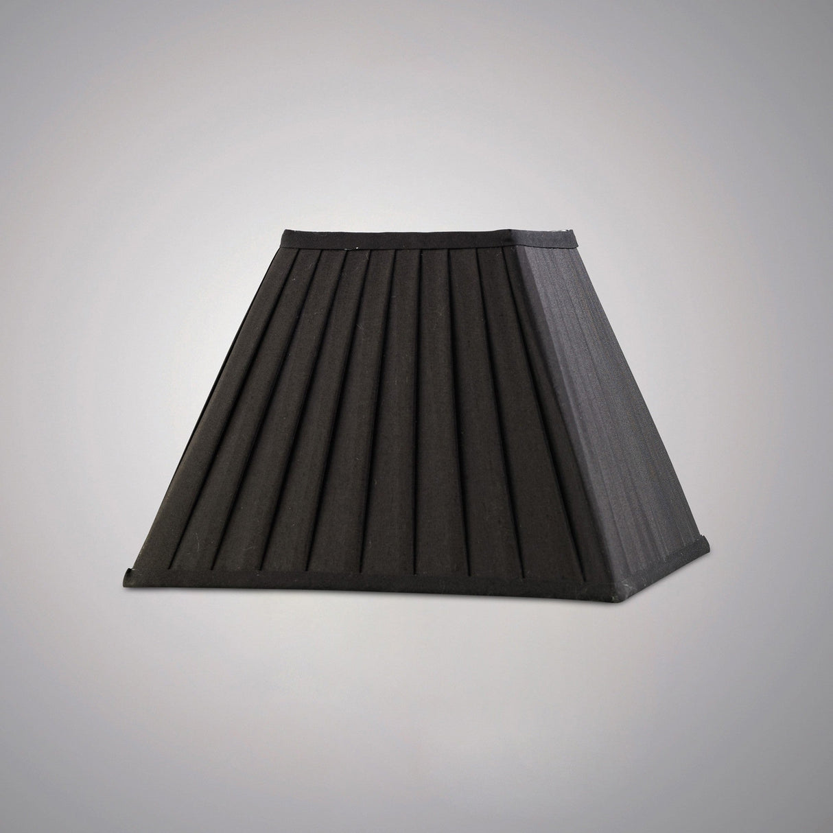 Leela Square Pleated Lampshade - Black, 15/30cm x 22.5cm