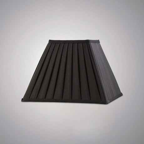 Leela Square Pleated Lampshade - Black, 15/30cm x 22.5cm
