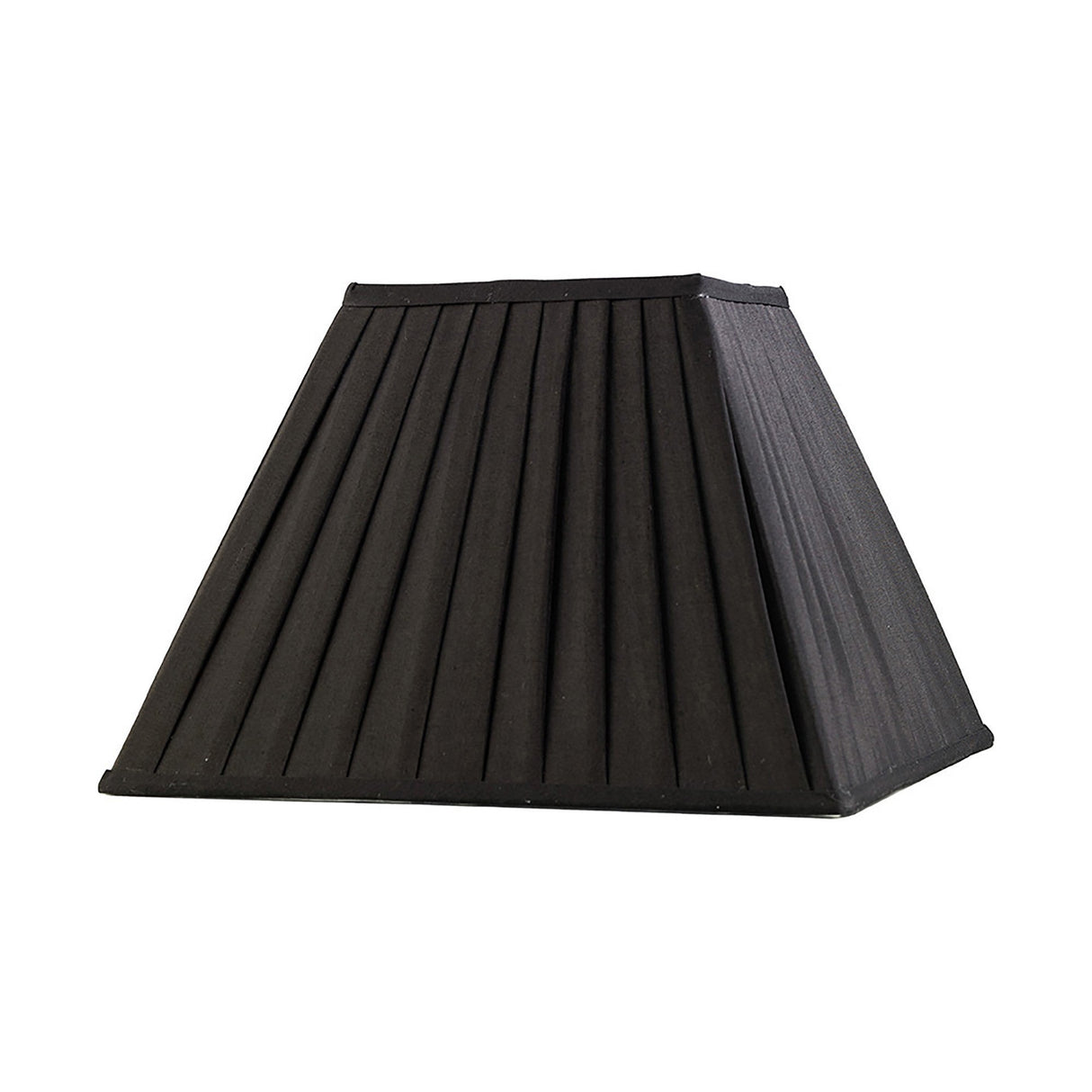 Leela Square Pleated Lampshade - Black, 17.5/35cm x 25cm