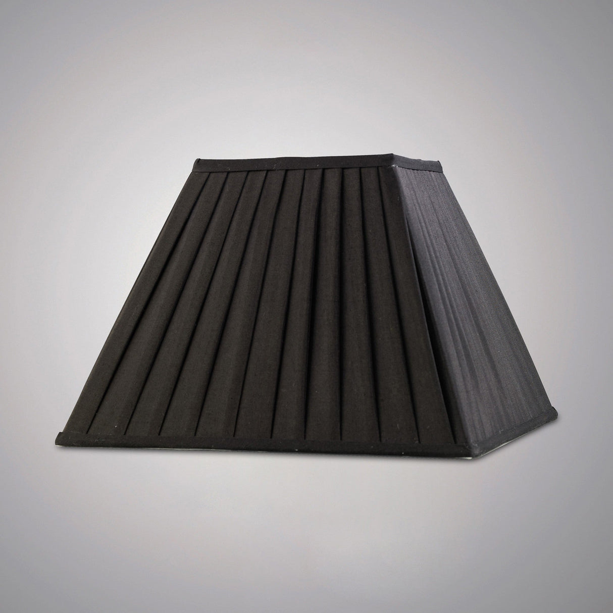 Leela Square Pleated Lampshade - Black, 17.5/35cm x 25cm