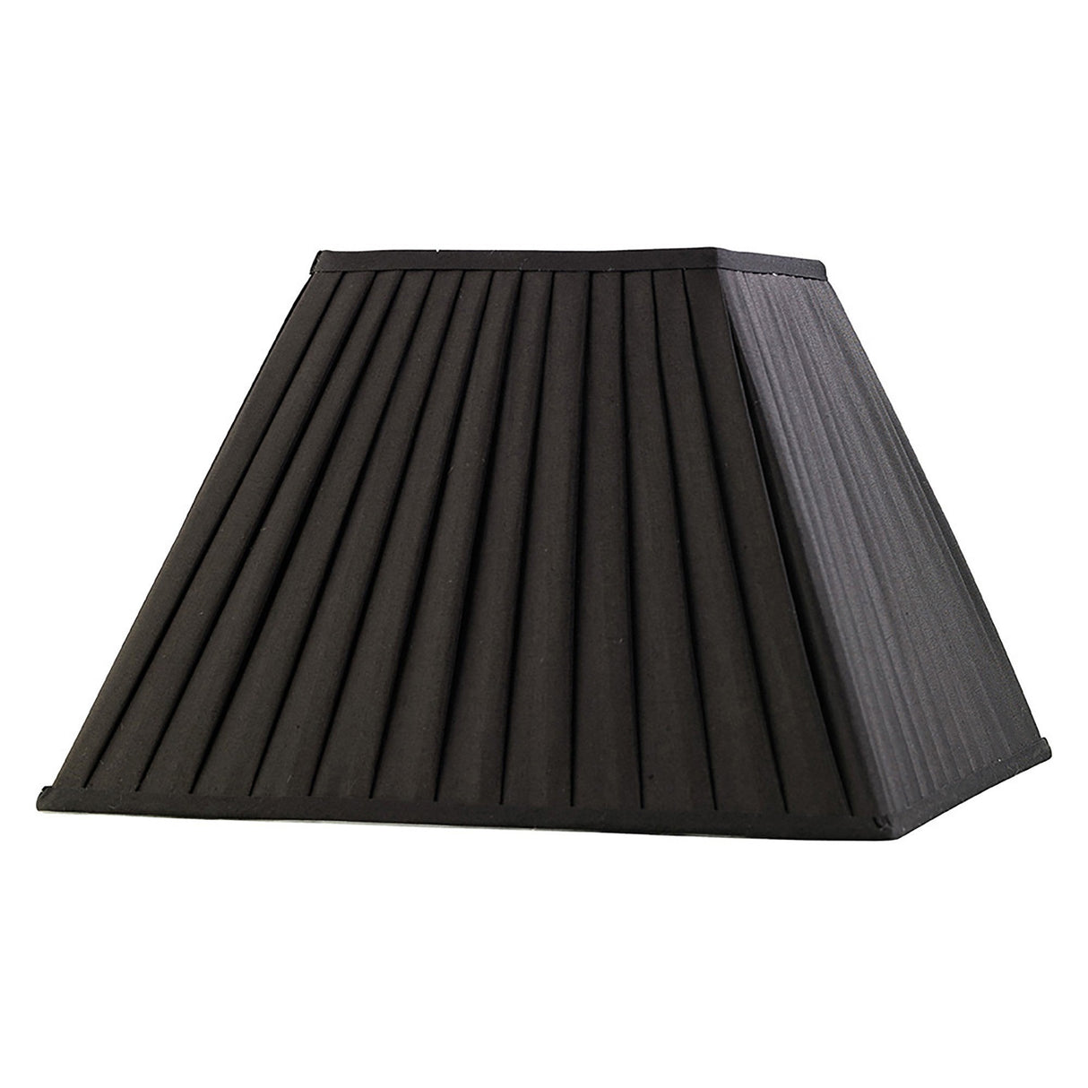 Leela Square Pleated Lampshade - Black, 20/40cm x 27.5cm