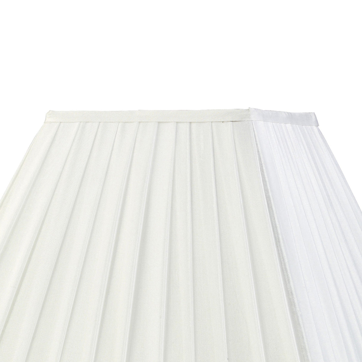 Leela Square Pleated Lampshade - White, 17.5/35cm x 25cm