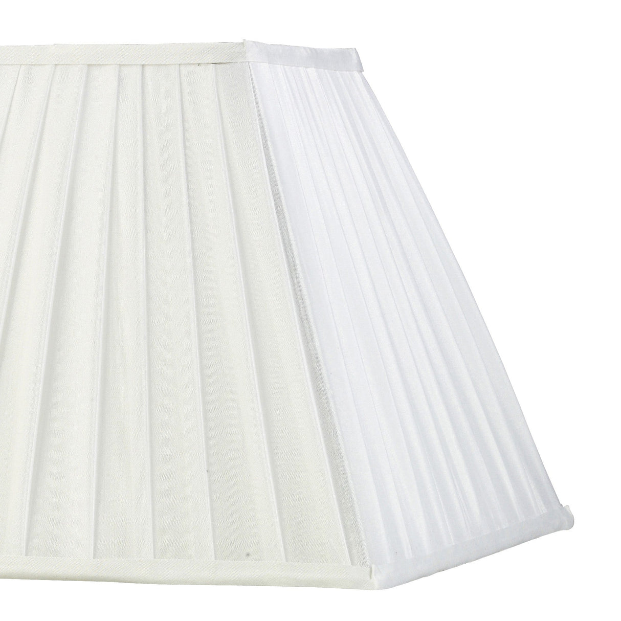 Leela Square Pleated Lampshade - White, 17.5/35cm x 25cm