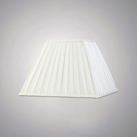 Leela Square Pleated Lampshade - White, 17.5/35cm x 25cm