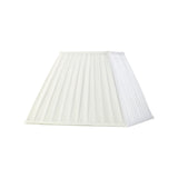 Leela Square Pleated Lampshade - White, 17.5/35cm x 25cm