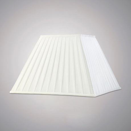 Leela Square Pleated Lampshade - White, 20/40cm x 27.5cm