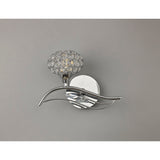 Leimo 1 Light Crystal Left Wall Light - Chrome