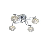 Leimo 4 Light Crystal Semi-Flush Ceiling Light - Polished Chrome