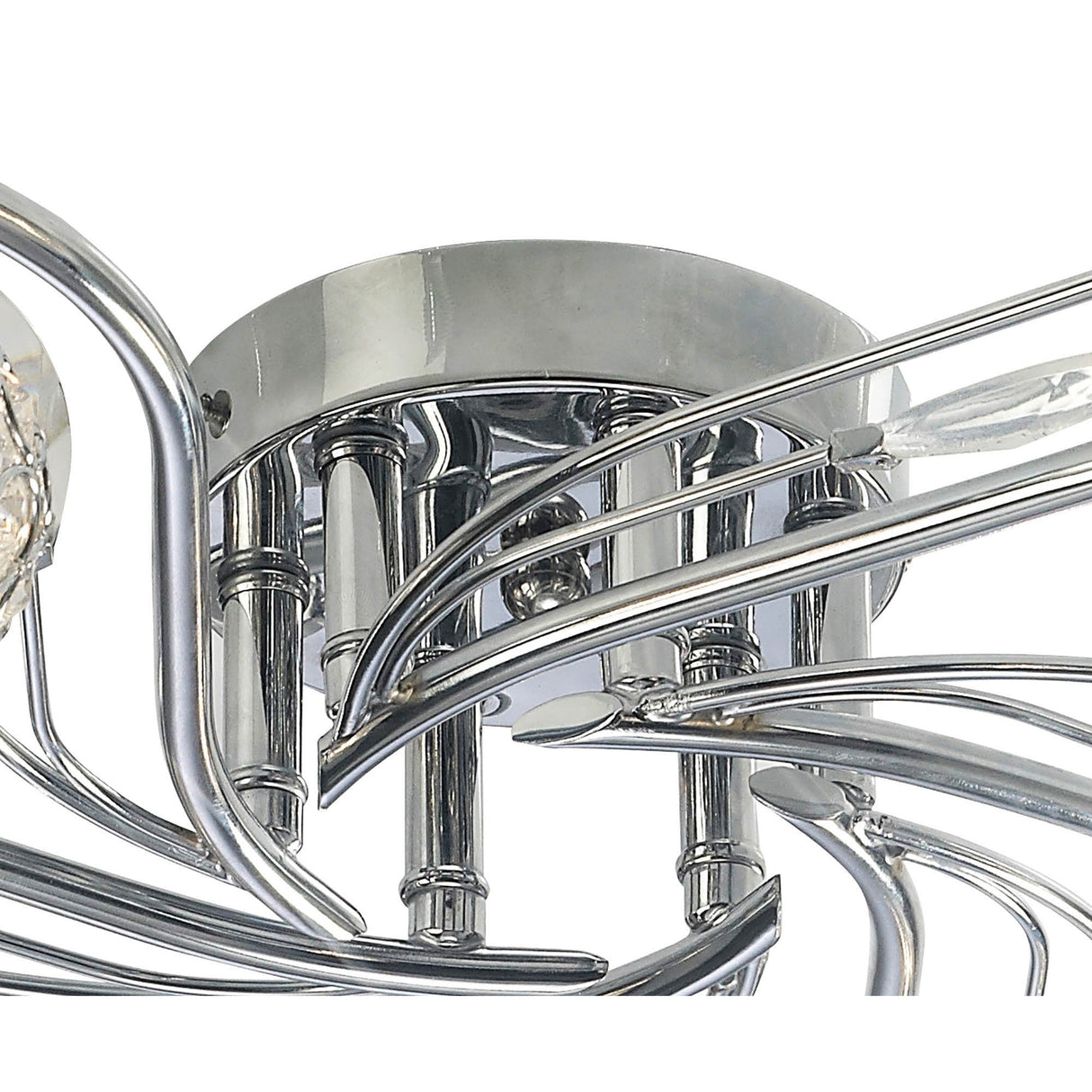 Leimo 6 Light Crystal Semi-Flush Ceiling Light - Polished Chrome