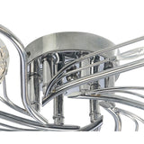 Leimo 6 Light Crystal Semi-Flush Ceiling Light - Polished Chrome