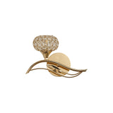 Leimo 1 Light Crystal Left Wall Light - Gold