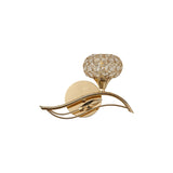 Leimo 1 Light Crystal Right Wall Light - Gold