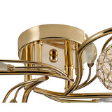 Leimo 4 Light Crystal Semi-Flush Ceiling Light - French Gold