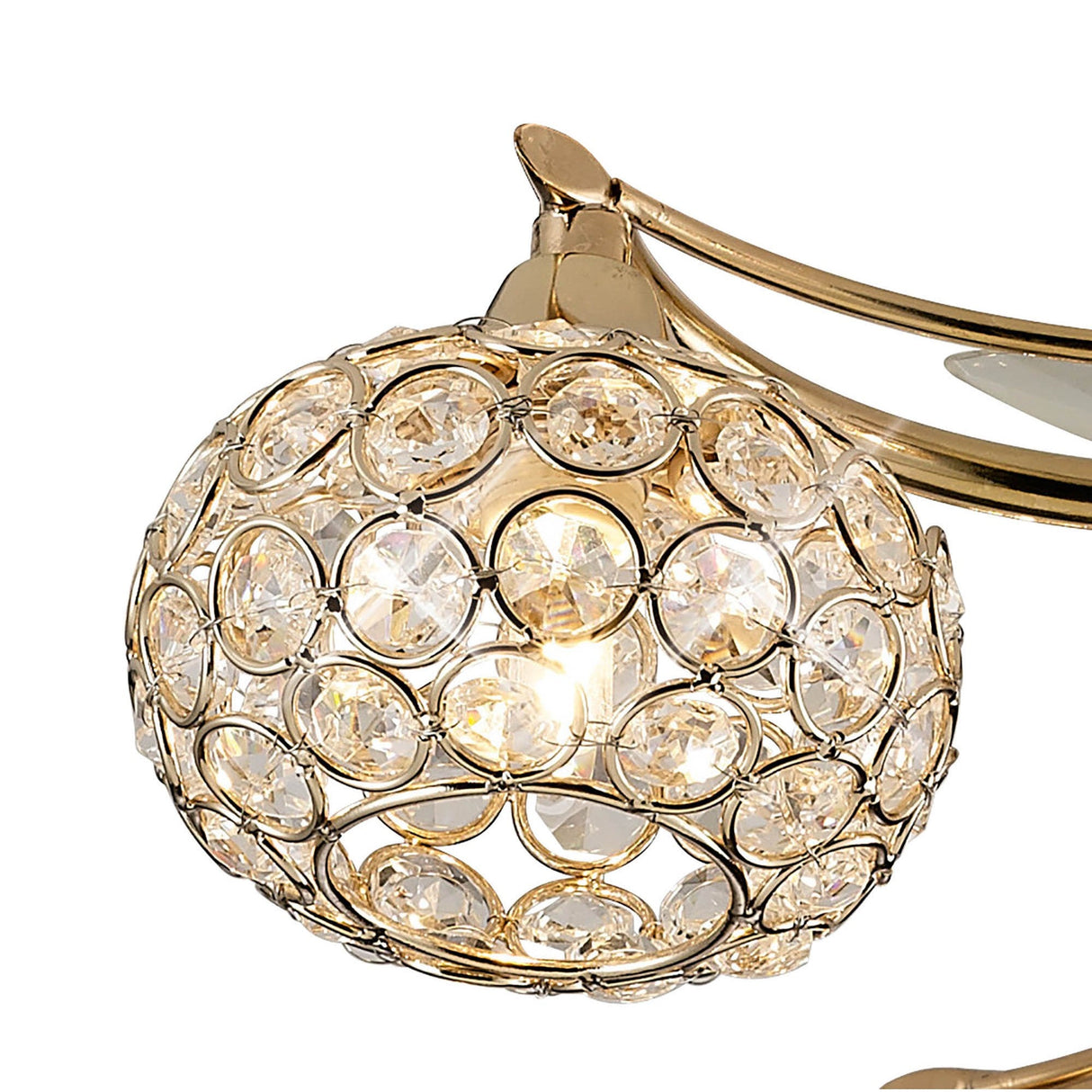 Leimo 4 Light Crystal Semi-Flush Ceiling Light - French Gold