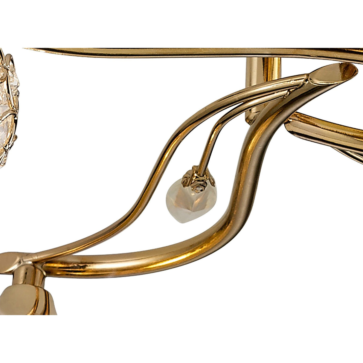 Leimo 4 Light Crystal Semi-Flush Ceiling Light - French Gold