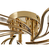 Leimo 6 Light Crystal Semi-Flush Ceiling Light - French Gold