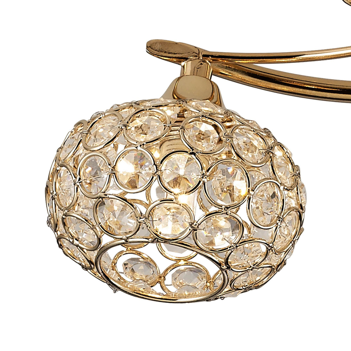 Leimo 6 Light Crystal Semi-Flush Ceiling Light - French Gold