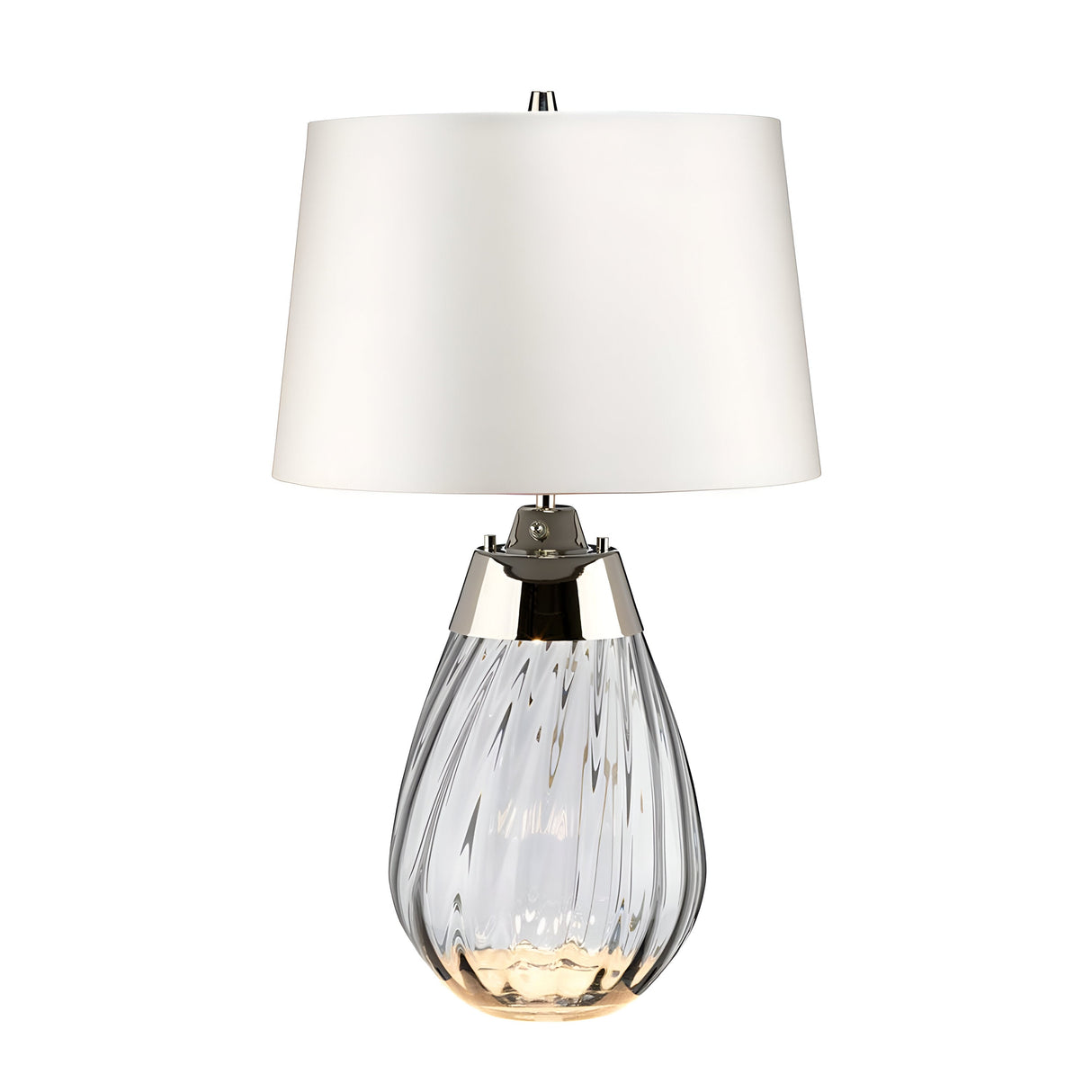 Lena 2 Light Small Smoke Table Lamp with Off - Smoke-tinted Glass / Off-White Shade