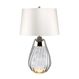 Lena 2 Light Small Smoke Table Lamp with Off - Smoke-tinted Glass / Off-White Shade