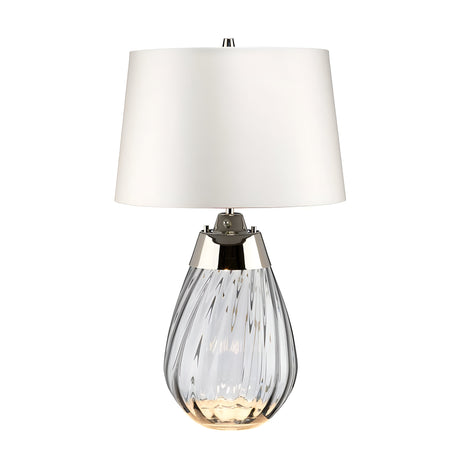 Lena 2 Light Small Smoke Table Lamp with Off - Smoke-tinted Glass / Off-White Shade
