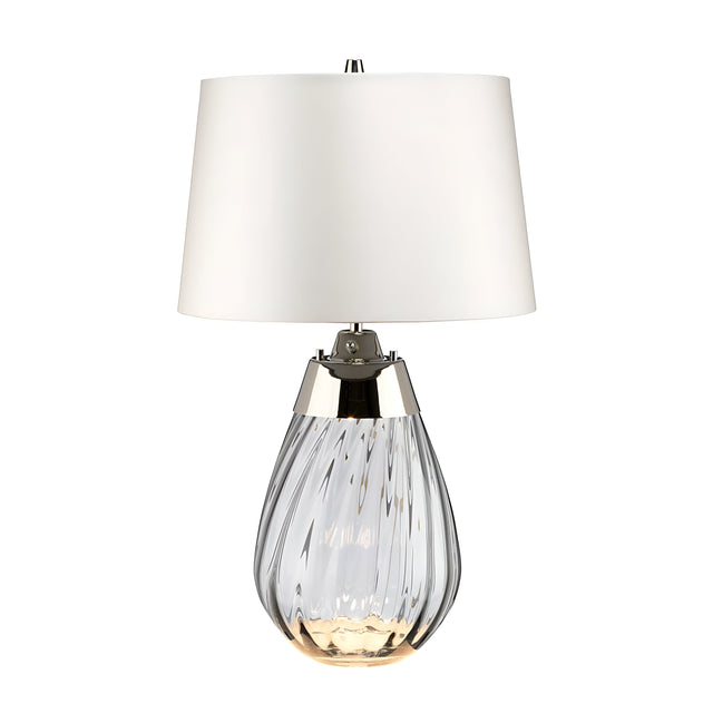 Lena 2 Light Small Smoke Table Lamp with Off - Smoke-tinted Glass / Off-White Shade