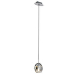 Lens 14cm Round 1 Light Glass Pendant Light - Chrome