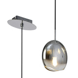 Lens 14cm Round 1 Light Glass Pendant Light - Chrome