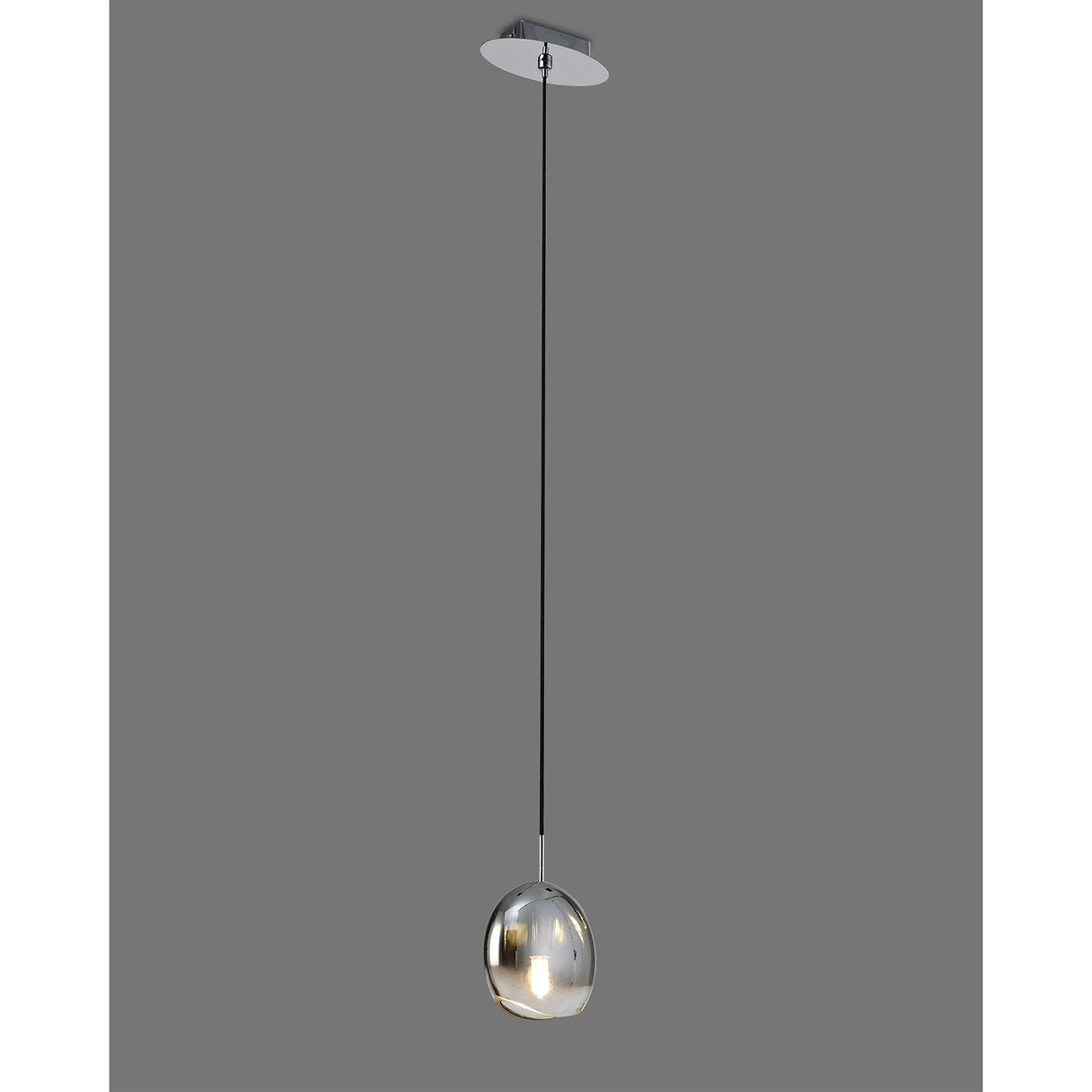 Lens 14cm Round 1 Light Glass Pendant Light - Chrome