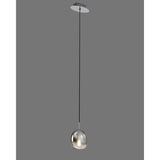 Lens 14cm Round 1 Light Glass Pendant Light - Chrome