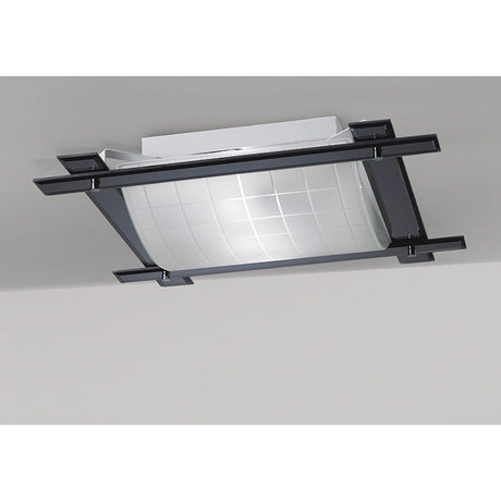 Leo 3 Light Smoked Mirror Flush Ceiling Light - Black Chrome
