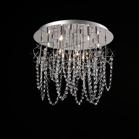 Lexi 10 Light Crystal Semi-Flush Ceiling Light - Polished Chrome