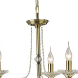 Libra 47cm 3 Light Crystal Chandelier - Antique Brass