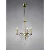 Libra 47cm 3 Light Crystal Chandelier - Antique Brass