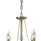 Libra 64cm 6 Light Crystal Chandelier - Antique Brass