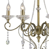 Libra 64cm 6 Light Crystal Chandelier - Antique Brass