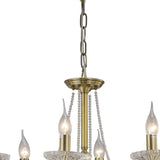 Libra 74cm 8 Light Crystal Chandelier - Antique Brass
