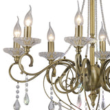 Libra 74cm 8 Light Crystal Chandelier - Antique Brass