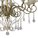 Libra 74cm 8 Light Crystal Chandelier - Antique Brass