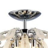 Lily 6 Light Glass Semi-Flush Ceiling Light - Polished Chrome