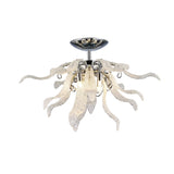 Lily 6 Light Glass Semi-Flush Ceiling Light - Polished Chrome