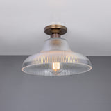 Lirosa Railway Ribbed Glass Flush Ceiling Light - 30cm
