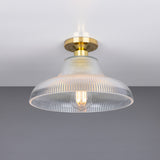 Lirosa Railway Ribbed Glass Flush Ceiling Light - 30cm