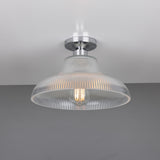 Lirosa Railway Ribbed Glass Flush Ceiling Light - 30cm