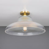 Lirosa Railway Ribbed Glass Flush Ceiling Light - 40cm