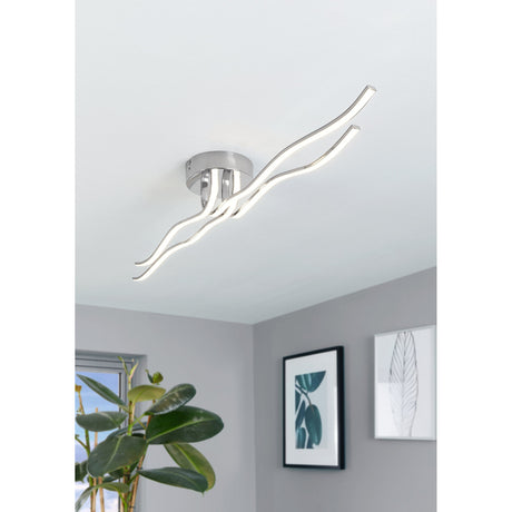 Livette LED Flush Ceiling Light 108.5cm - Chrome